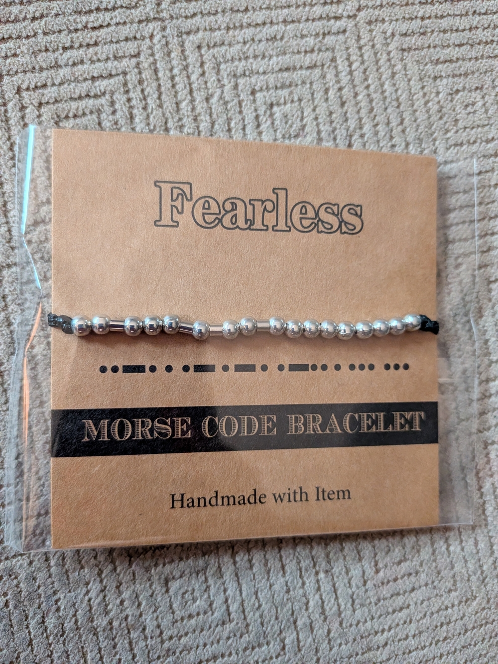 Morse Code Bracelet (1) with Silver Beads - Picture 7 of 8